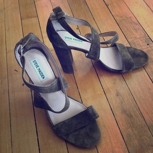 Steve Madden Suede Strappy Thick Heels